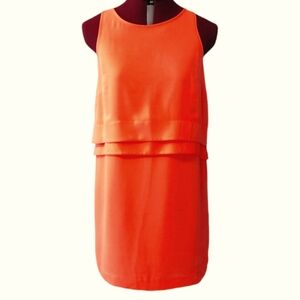 NWOT Banana Republic sleeveless tangerine cape bodice mini shift dress 6P